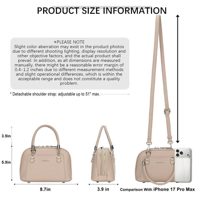 ALEX&MIA Charming Crossbody Mini Purse for Women, Small Top Handle Bag with Heart-Shaped Detail & Dome Structure, Perfect for Casual Daily Use