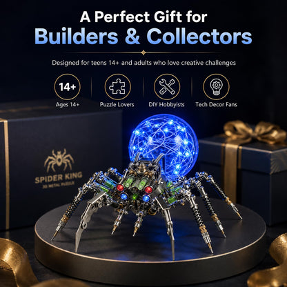 3D Metal Puzzle for Adults,Spider Puzzle Building Set，3D Metal Model Kit, Brain Teaser Puzzles DIY Assembling for Stress Relief - High end Men's Gift