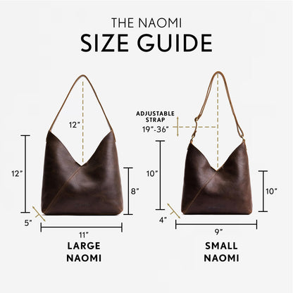 Portland Leather Goods Naomi Shoulder Bag – Slouchy Leather Shoulder Bag with Adjustable Crossbody Strap & Secure Magnetic Closure – Handmade from the Finest Full-Grain Hides – Small, Coldbrew