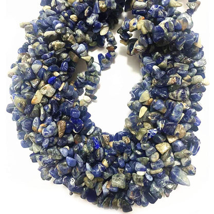 PLTbeads 7-8mm Natural Blue Sodalite Gemstone Chips Beads Healing Crystals Waist Bracelets Necklace Kit Irregular Stone DIY Crafts Design Jewelry Making