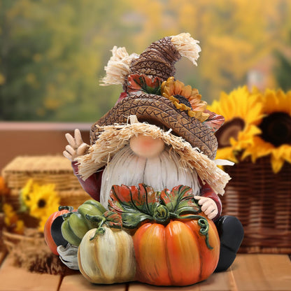 Hodao Fall Thanksgiving Pumpkin Gnomes Decorations Handmade Swedish Tomte Elf for Fall Decor Gift - Thanksgiving Party Home Gnomes Decor - Autumn Gifts