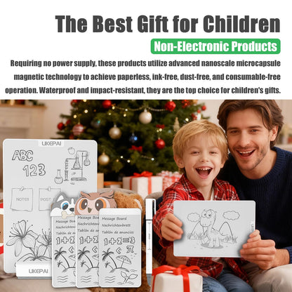 LIKEPAI Dog Cartoon Parent-Child Magic Whiteboard Set 10+5.5 Inch, New Tech Erasable Doodle Board Replace LCD Tablet, Dual-Size Gift for Family Office Interactive Drawing