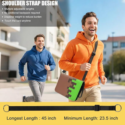 Card Binder with Shoulder Strap, 4 Pocket with 50 Sleeves up to 400 Cards, Waterproof Card Storage Book for Card Collectors, Game Cards Display Case