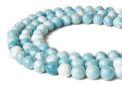 60pcs 6mm Larimar Beads Natural Gemstone Beads Round Loose Beads for Jewelry Making