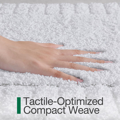 LUMI Bathroom Rugs Non Slip with Rubber Backing, Extra Soft Plush Microfiber Bath Rug Absorbent, Machine Washable Bath Mat Quick Dry for Tub, Shower, Hotel, White, 24"x43"