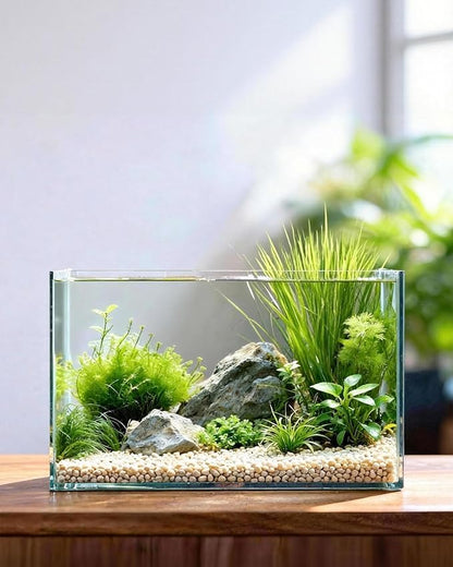 5 Gallon Ultra Clear Glass Fish Tank, Easy to Maintain Small Aquarium for Betta, Goldfish, Shrimp, Snails and Aquatic Plants