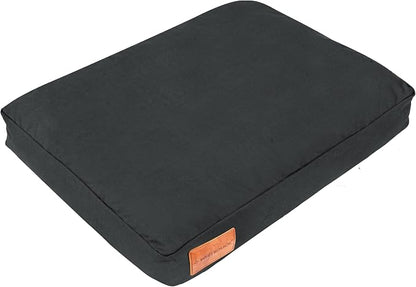 WHITEDUCK Outdoor Dog Bed Heavy-Duty 12oz Canvas, Water-Repellent Cotton, Machine Washable Removable Cover with Full-Length Zipper, Dog Bed for Large Dogs & Crate, (Black) 41" Lx33 Wx4.3 th (XL)