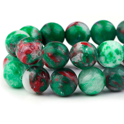 Youngbling Natural Gemstone Beads for Jewelry Making,8mm Green Imperial Jasper Polished Round Smooth Stone Beads for Bracelet Necklace 15 Inch(Green Imperial Jasper,8mm)