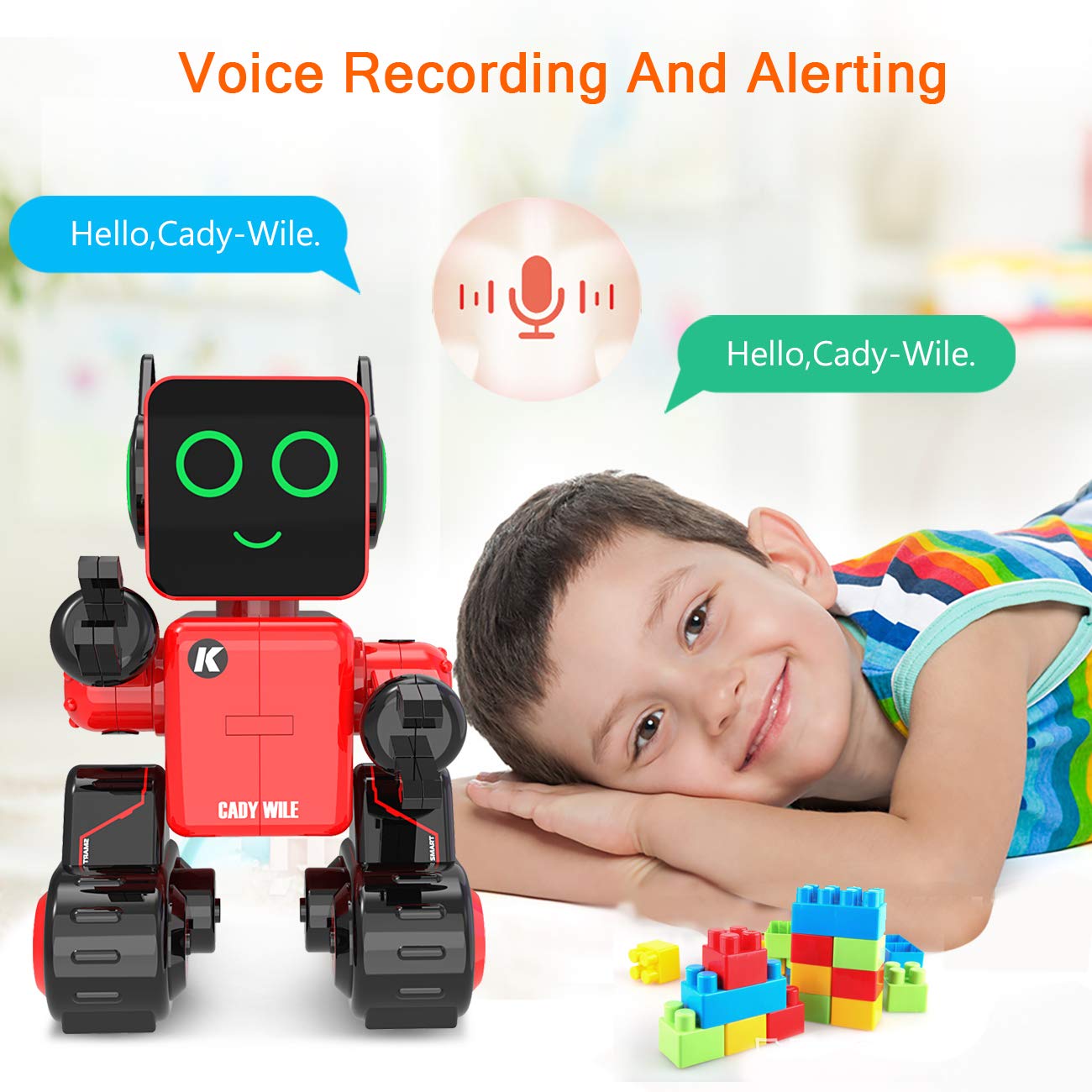 okk Robot Toy for Kids, Smart RC Robot Kit with Touch and Sound Control Robotics Intelligent Programmable Smart Robots with Walking, Dancing, Singing, Talking, Transfering Items for Boys Girls (Red)