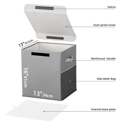 ADEHMDA 40L Large Toy Storage Box with Lid, Large Toy Box Chest for Kids, Girls and Boys, Nursery Room and Living Room, 13"x13" x16" - Grey
