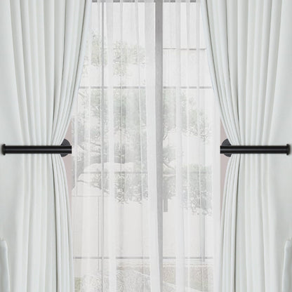 Groleca Adhesive Curtain Holdbacks - 4 Pack No Drill Tie Backs Hooks for Drapes, Damage-Free Wall Mounted Curtain Holders with Strong Adhesive (Black)