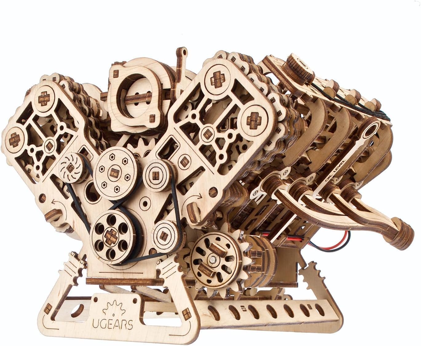 UGEARS V8 Engine Model Kit - 3D Wooden Puzzles for Adults, 3D Puzzle Model Engine Kit, DIY Kits Gifts for Engineers for Fathers Day, Wooden Model Kits for Adults to Build, Brain Teaser Hobby Set