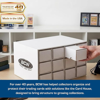 BCW Card House Storage Unit with 12 x 800ct Boxes | Holds Up to 9600 Cards | Organizer for Sports Cards, Pokémon, Magic: The Gathering & More