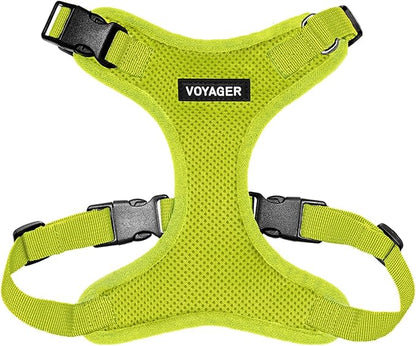 Voyager Step-in Pet Harness - All Weather Mesh, Adjustable Step in Harness for Cats and Dogs by Best Pet Supplies - Lime Green, M