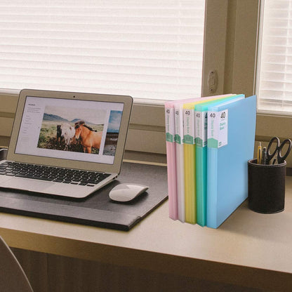 Phyxin 60-Pocket Portfolio Binder Organizer, Binder Sheet Protectors 8.5" x 11", Displaying 120 Page Plastic Folders for Documents, Document Organizer for Concert, Artwork, School & Office Use, White