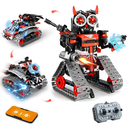 QPOU 3 in 1 Robot Building Kits - STEM Toys for Kids 6 7 8 9 10 11 12+ Year Old, Birthday Gifts for Boys, Remote APP Control Coding Projects, Science DIY Robotics Kit