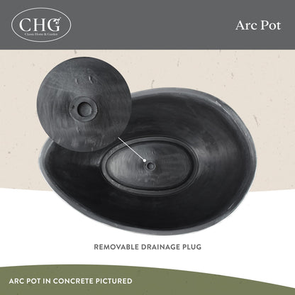 Classic Home and Garden Arc Unique Planter Bowl w/Drain Plug - UV Resistant Shallow Planter - Modern Plant Pot for Herbs (12.5” Georgia Clay)