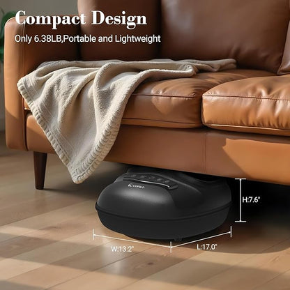FSA Eligible HSA Foot Massager with Heat [Remote Control], Shiatsu Foot Massager Machine 5 Compression Levels, Electric Feet Massager for Foot Pain Relief, Gifts for Seniors Elderly Parents