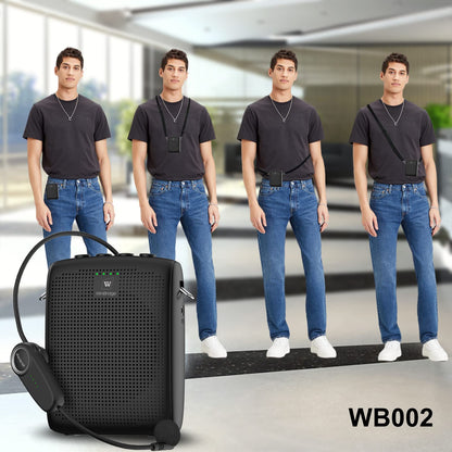 WinBridge Voice Amplifier with Bluetooth, Portable Speaker and Microphone Set, Wireless Mic Headset Speaker for Teachers, Tour Guide, Public Speaking, Fitness Instructors, Features Mute, 15W WB002