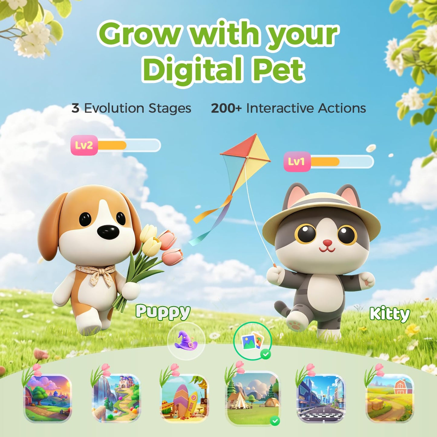 Pawpal Alarm Clock for Kids & Toddlers - Kids Alarm Clock with Stories, Music, Podcast, Schedule, Ok-to-Wake, Digital Pet, Nightlight, Parental Control, Message, Birthday Gifts for Girls Boys Ages 3+