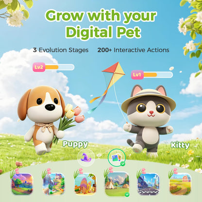 Pawpal Alarm Clock for Kids & Toddlers - Kids Alarm Clock with Stories, Music, Podcast, Schedule, Ok-to-Wake, Digital Pet, Nightlight, Parental Control, Message, Birthday Gifts for Girls Boys Ages 3+