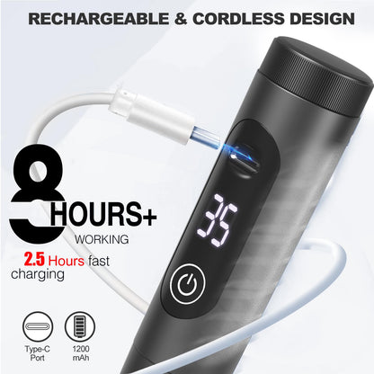 Cordless Nail Drill, 35000RPM Professional Efile Nail Drill Machine, LCD Display Rechargeable Portable Electril Nail Drill with 12pcs Bits and 6pcs Sanding Bands for Acrylic Nails Gel Polish Remover