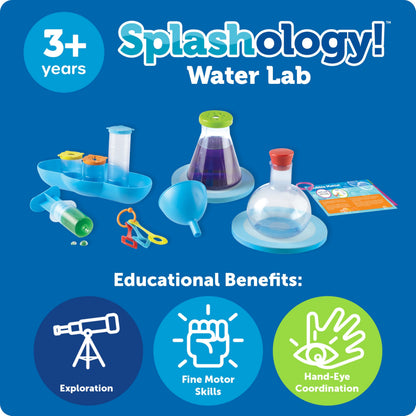 Learning Resources Splashology, Water Lab Science Kit, STEM Playtime, Water Activities, 19 Pieces, Ages 3+