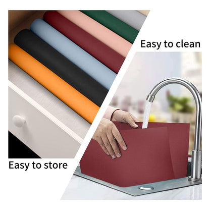 Herda Red Leather Placemats, Premium Quality Wine Red Table Mats Set of 4, Elegant Burgundy Dining Mats Heat resistant Wipeable Washable Indoor Outdoor Place Mat 4 Set, Thick Non-Slip Modern Table Mat