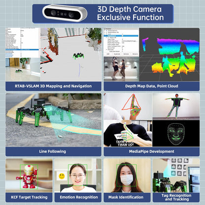 Hiwonder JetHexa Hexapod Robot Kit for Jetson Nano 3D Depth Camera, G4 Lidar and Lidar Mapping Navigation ROS AI Robot Kit (Advanced Kit)