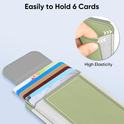 FINPAC MagSafe Wallet, Magnetic Card Wallet Holder for iPhone 17/16/15/14/13/12 Series, Safe RFID Blocking Slim Leather 6 Card Holder for Women Men, Bamboo Green