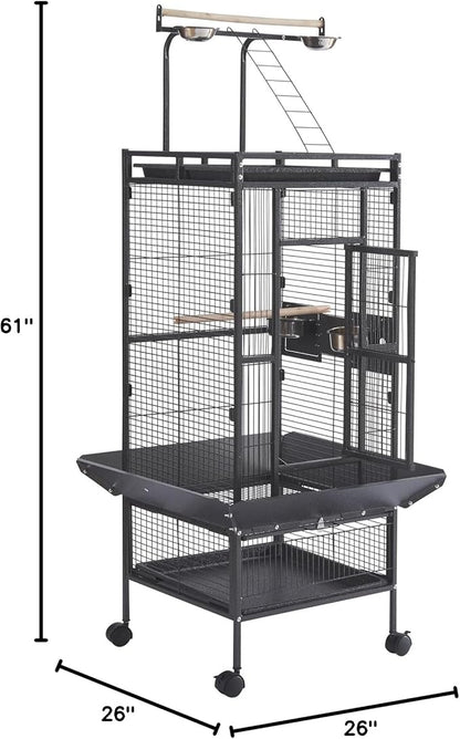 Panana Large Bird Cages Parrot Cage Wide Flight Metal Animal Cage for Budgie Parakeet Conure with Rolling Stand Wheels (61 inch Height)