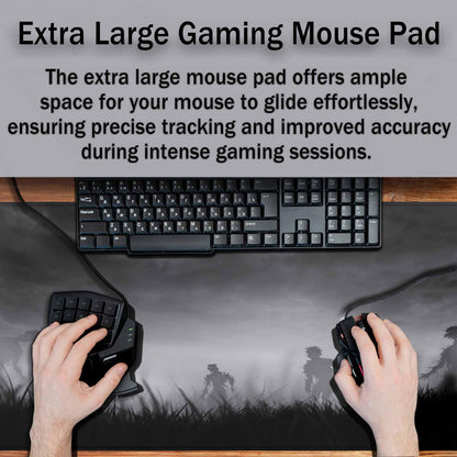Y YIHANGBEST Creepy Zombies Gaming Mouse Pad Haunted Field Eerie Landscape Halloween Large Mousepad Desk Keyboard Mat for PC,Home,Office 35.4"X15.7"