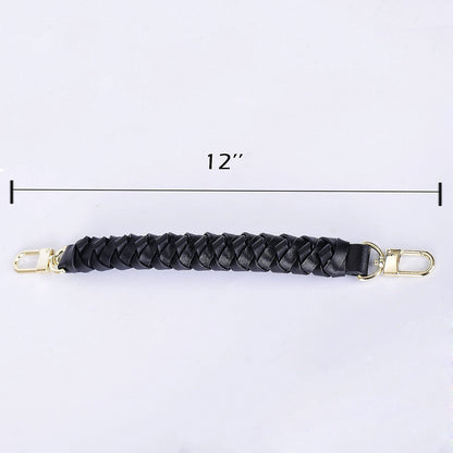 Genuine Vachetta Leather Braided Handle Compatible for Beaubourg Hobo Top Handle Neonoe Strap (12.2" L, Black)