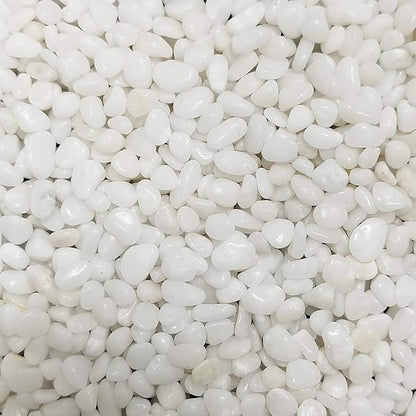 Natural Polished Decorative White Pebbles - Small Stones 3/8" Gravel Size,River Rocks Pebbles for Plants, Home DIY Decor,Aquarium Gravel,Vase Fillers,Fairy Garden,Landscaping Outdoor Stones.