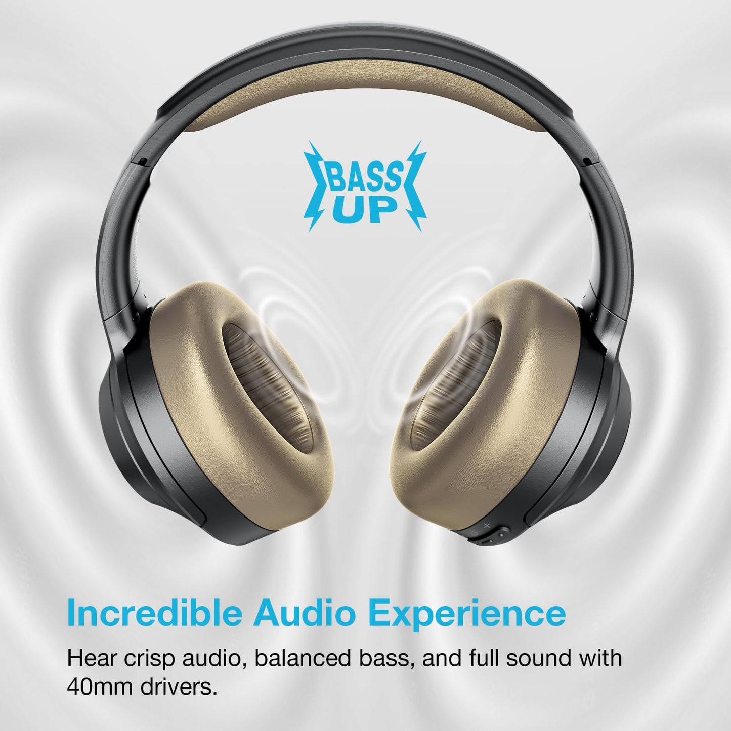 Upgrade Pro‑level Hybrid Active Noise Cancelling Headphones with HD Sound, Wireless Bluetooth Headphones Over The Ear Unequaled Comfort, Vivid Deep Bass, for Home Office Travel Birthday Gift Pcs