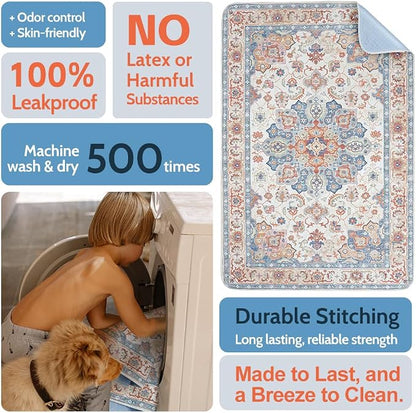 Washable Pee Pads for Dogs, 2 Pack Reusable Puppy Training Pads 40"x26" Super Absorbent Waterproof Dog Training Pads, Non-Slip Potty Pads, Whelping Pads Litter Mat Beige