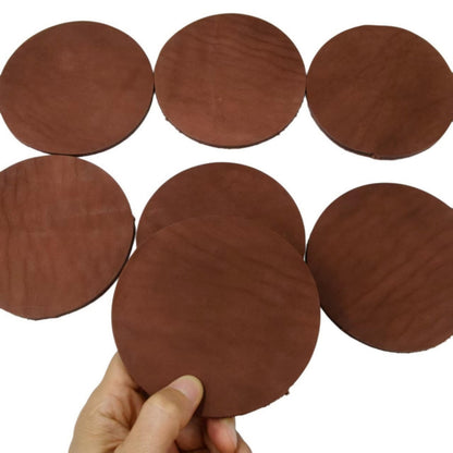 YiJiaXiang 120mm diameterRound Sliced Genuine Leather, 3-5mm Thick Natural Leather, Suitable for Stamping pad Leather Cutting Pieces, Coaster Making Process (Coffee Color 20 Pieces)