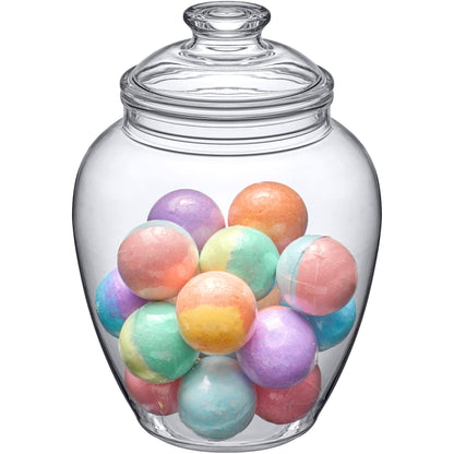 Amazing Abby - Sugar Sugar - 140-Ounce Plastic Candy Jar with Lid, Large Cookie Jar (7.5"(D) x 10.5"(H)), Apothecary Jar, BPA-Free, Shatter-Proof, Dishwasher-Safe, Great for Candy Buffet