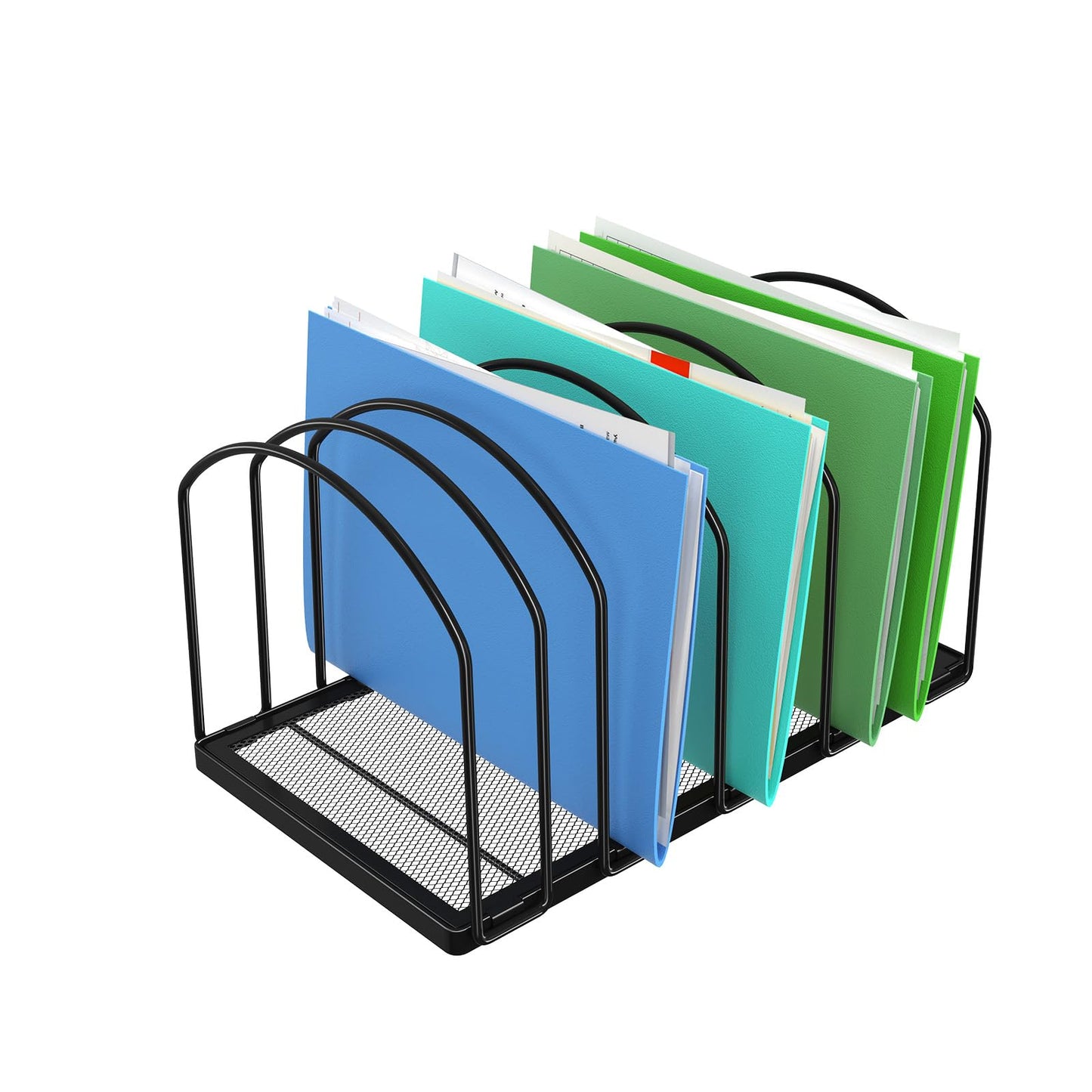 Simple Trending 9 Section Metal File Sorter Organizer for Desk Home Office, Black