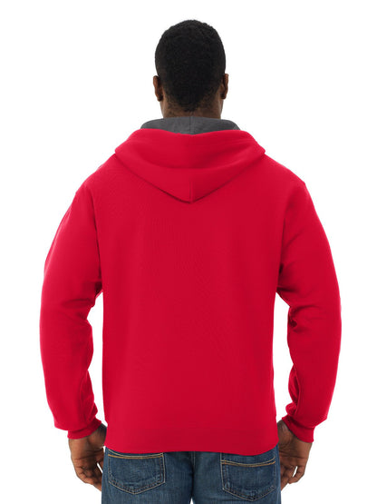 Fruit of the Loom Men's Sofspun Fleece Hoodie, Full Zip-Charcoal Heather, XX-Large