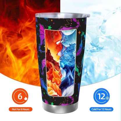 CHASOEA Bat Star Tumbler 20oz Halloween Stainless Steel Insulated Tumblers with Lid and Straw Animal Travel Coffee Mug Wine Tea Cups Water Bottle Holiday Gifts for Women