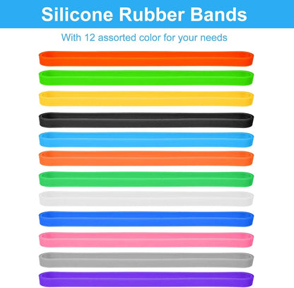Coopay 60 Pieces Silicone Rubber Bands Colorful Elastic Wrapping Bands for Books, Art, Exercise, Crab Traps, Cooking, Wrapping, Heat, Cold, UV, Chemical Resistant (5.5 inch)
