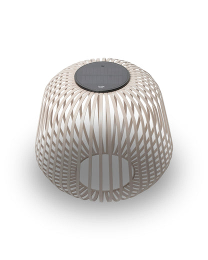 LUUK Studio SOLIS Wireless Solar LED Bedside Lamp, Warm White Dimmable Glow, Cordless Indoor Lantern & Outdoor Light, USB-C Rechargeable, Bedroom, Balcony, Patio, Soft Contemporary, Warm Taupe, Size M