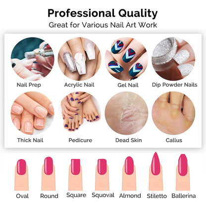 MelodySusie Professional Clip-on Nail Drill with Silicone Heat-Resistant Anti-Vibration Handle, SC300I Rechargeable 30,000RPM Cordless Nail E File Kit for Home and Salon Use