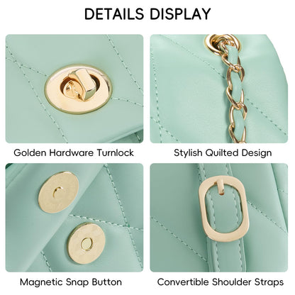 CLUCI Crossbody Bag for Women PU Leather Shoulder Bag, Convertible Small Tabby Backpack Purse for Travel