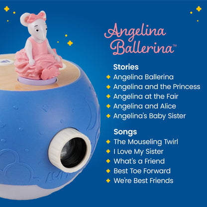 LUNA STORYTIME Kids Book Projector Bundle with Owl & Angelina Ballerina, 10 Stories & 10 Songs, Night Light with Soothing Music, Screen-Free Toy for Toddlers Ages 3+