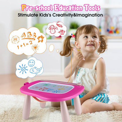 Smasiagon Magnetic Drawing Board for Toddlers: Erasable Doodle Board for Home, Travel & Preschool | Fun & Educational Toy for Baby Girls Boys(Ages 1-3) (Rose)