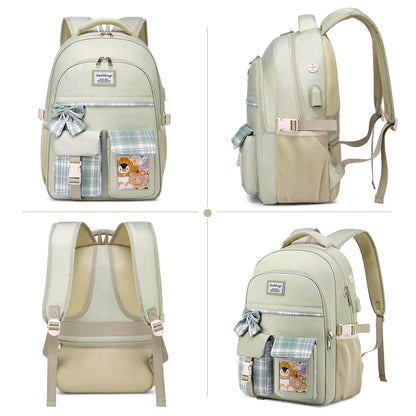kadilong School Backpack for Girls,Kids Bookbag for Middle High School,Laptop Backpack Women Mochila para Niñas