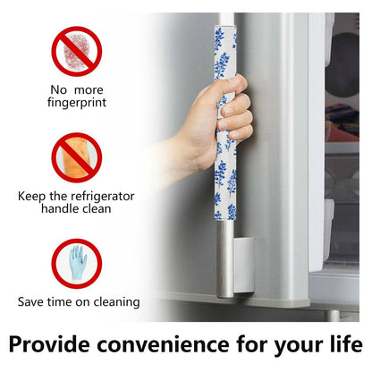 QwThum Small Bluebonnet Flower Refrigerator Handle Covers Set of 2 Door Handle Covers for Fridge Oven Microwave Appliance Washable Decor Non-Slip Dishwasher Door Cloth Protector 14x5.5in