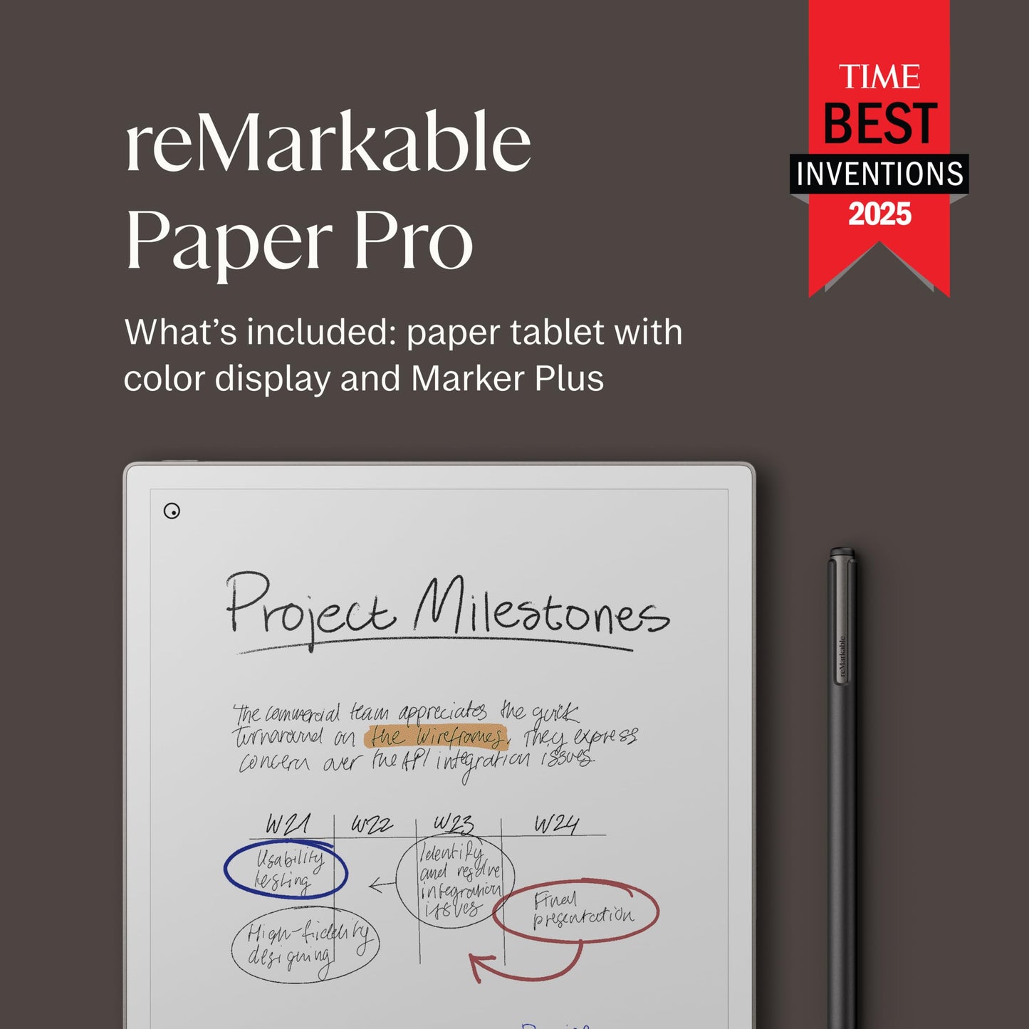 reMarkable Paper Pro Bundle – Includes 11.8” reMarkable Paper Tablet, and Marker Plus Pen with Eraser